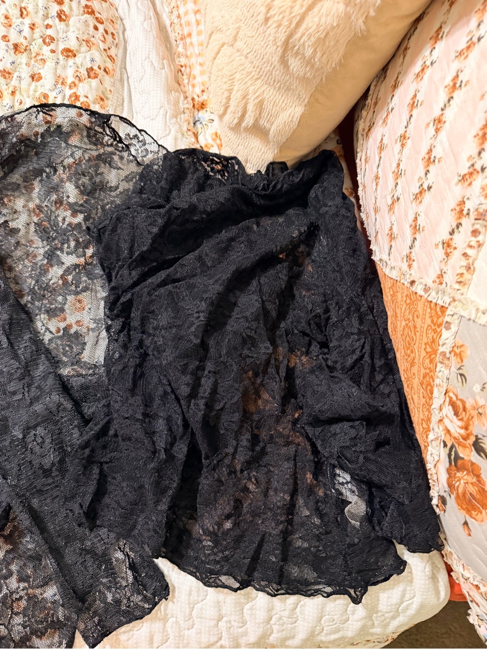 & Other Stories Black Lace Robe Cover-Up